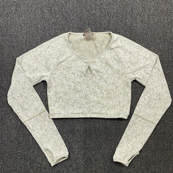 Gymshark Fleur Texture Crop Top Keyhole Thumbhole Chest Hole Cropped Size Medium - Picture 1 of 7